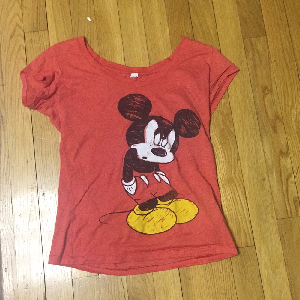 red disney shirt